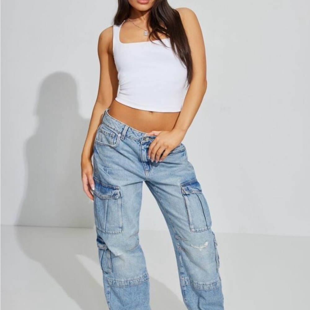 Slouchy garage cargo jeans